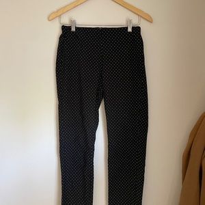 Who What Wear Black Polka Dot Stretch Pants Size: 6